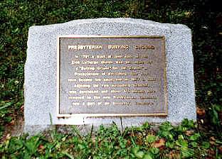 Marker at the entrance to the Presbyterian reburial section of Harrisburg Cemetery.