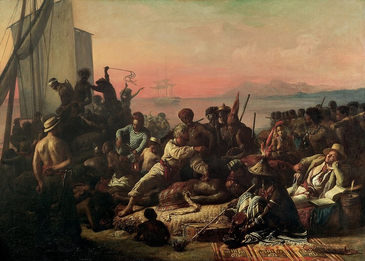 Painting The Slave Trade, by Auguste Francois Biard