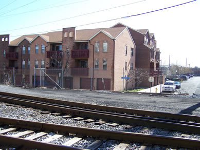 Modern photo of the site of Judy's Town, taken from about Third and Cherry streets.