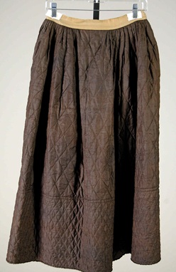 A quilted silk petticoat from the 18th century.